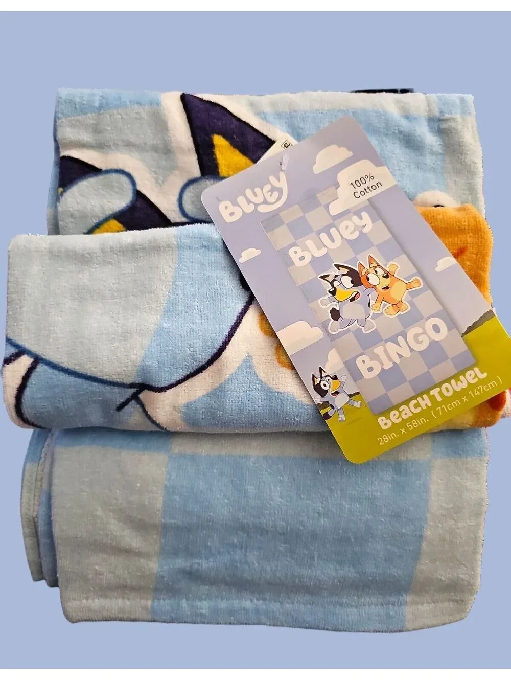 Bluey Bingo Beach Towel 28x58 100% Cotton Kids Bath Pool Towel NWT Disney